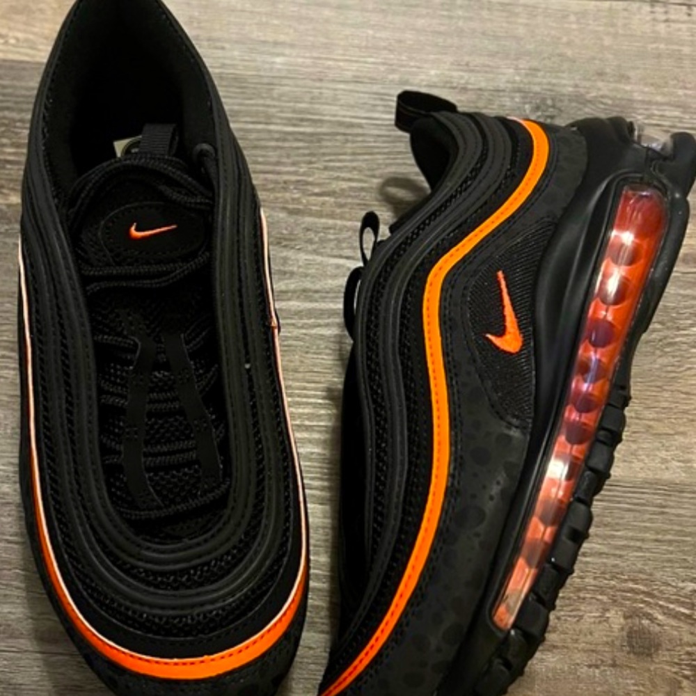 Nike Air Max 97 safari GS black safety orange